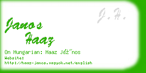 janos haaz business card